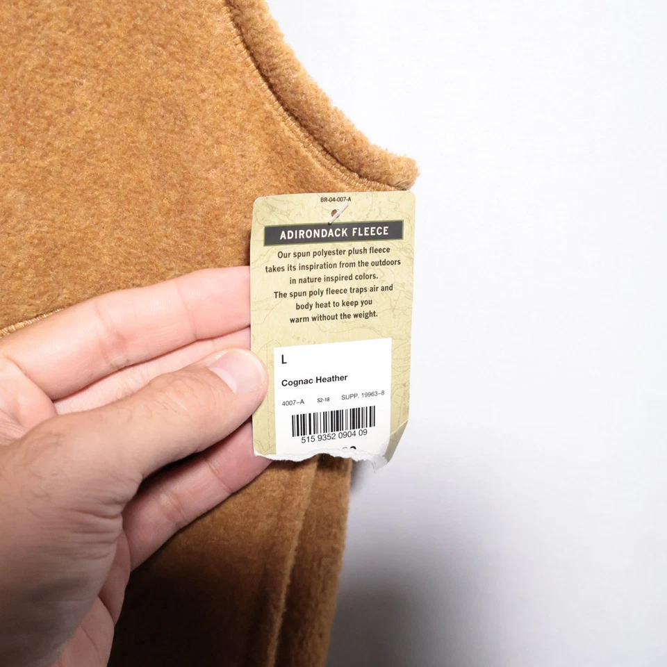 NWT St. John's Bay Mens Adirondack Fleece Vest Cognac Heather Full Zip L - Image 4 of 4