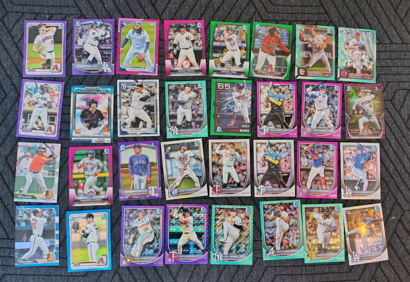 Bowman chrome Refractor, serial Number Card Lot. view 1