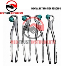 Premium Dental Extraction Forceps Standard Series Set of 4 Pcs Free 25 Bumpers 
