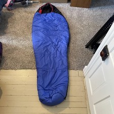 Marmot Chinook Sleeping Bag Large Blue Black Mummy Hooded Camping Trail