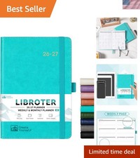 Durable Faux Leather Planner 2026-2027 Weekly Monthly Organizer with Closure