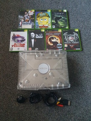 Microsoft Xbox Crystal Translucent Konsole OG - 7 Spiele - Service erforderlich Fehler