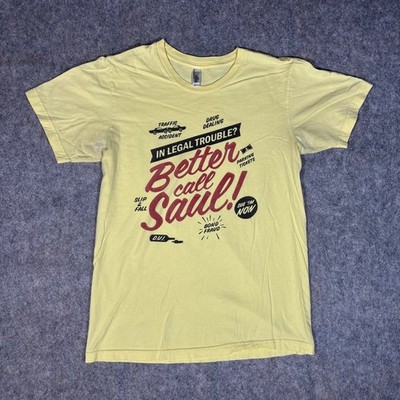 American Apparel Better Call Saul T-Shirt Mens M Yellow Graphic Tee 6158 READ