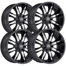 Set-4 Vision 423 Manic 20x10 6x5.5 -25mm Blackmachined Wheels Rims 20 Inch