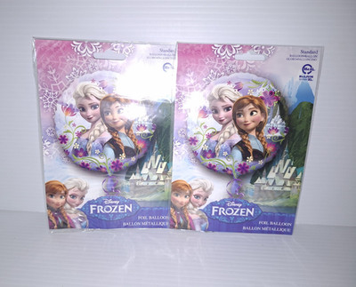 Anagram Disney Frozen Anna Elsa Floral Round Foil Helium Balloon 17'' 2 Pack Lot