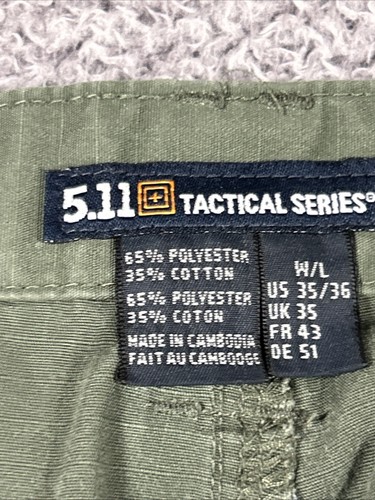 5.11 Tactical Series Pants Men’s 35x36 Olive Khaki Cargo 511 military RipStop - Picture 8 of 10