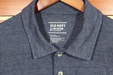 Old Navy Polo Shirt Blue Tri-Blend Cotton Jersey Pocket Mens Short Sleeve M NWT