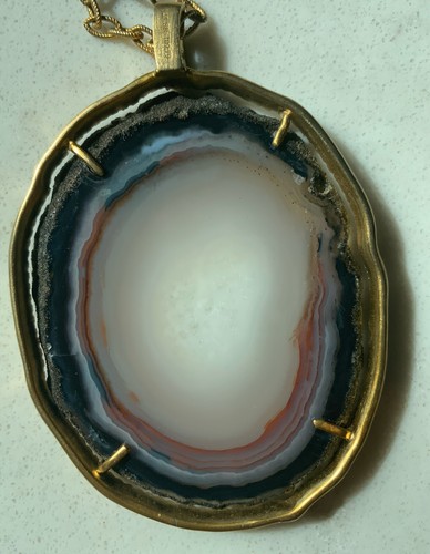 Diamond Necklace AGATE QUITE LARGE AND BELOW WHOLESALE PRICING BY S & R Designs - Picture 5 of 11