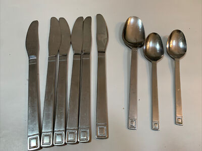 COSMOS Stainless CSM31 Flatware  Knives Spoons Japan Lot of 9 MCM