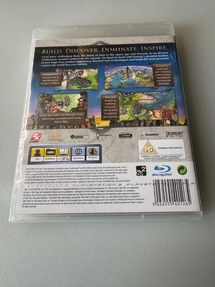 BNIB Sid Meier's Civilisation Revolution PS3 PAL FACTORY SEALED IMMAC BLES00238 - Image 2 of 3