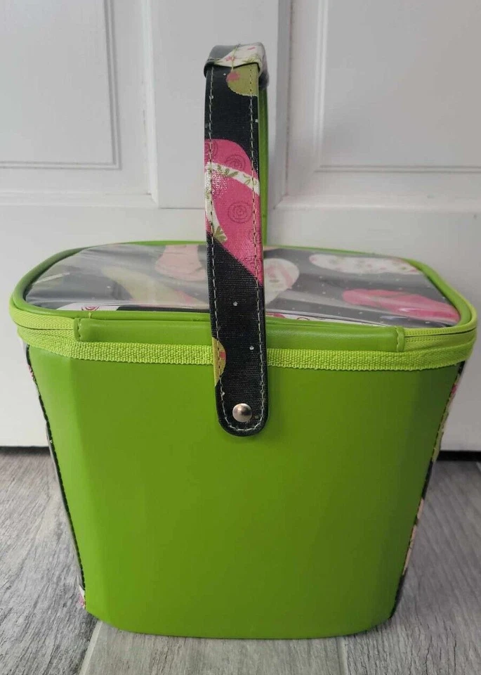 Bolso de Mano Picnic At Ascot Estampado Chanclas Aislado Refrigerador Almuerzo Cesta Verde Foto 4 de 4