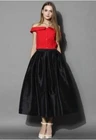 Elegant Black Taffeta Midi Skirt Designer Formal Special Events Weddings Bridal