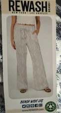NWT Rewash American Original Boho/ Beach Wide Leg Pant Small Blue/White Summer