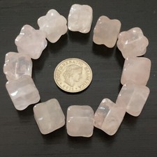 Natural stone rose quartz stone beads set of 12