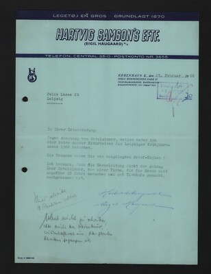 KOPENGAGEN, Brief 1966, Hartvig Samson's Eftf. Eigil Haugaard