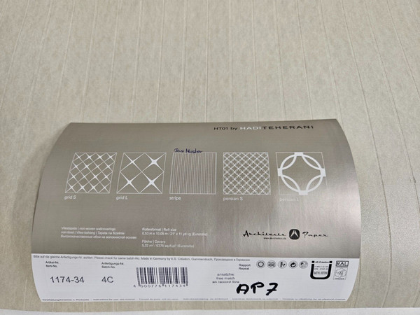 2 Rollen As Vliestapeten Architects Paper 1174-34 Beige-Grau/Glanz 0,80/€ Meter-image