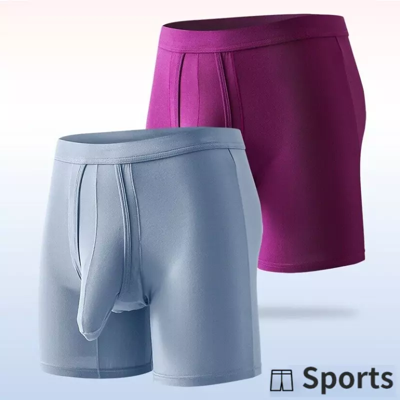 Mens Underwear Separate Penis Ball Pouch Breathable Comfort Sport Stretch  Trunks