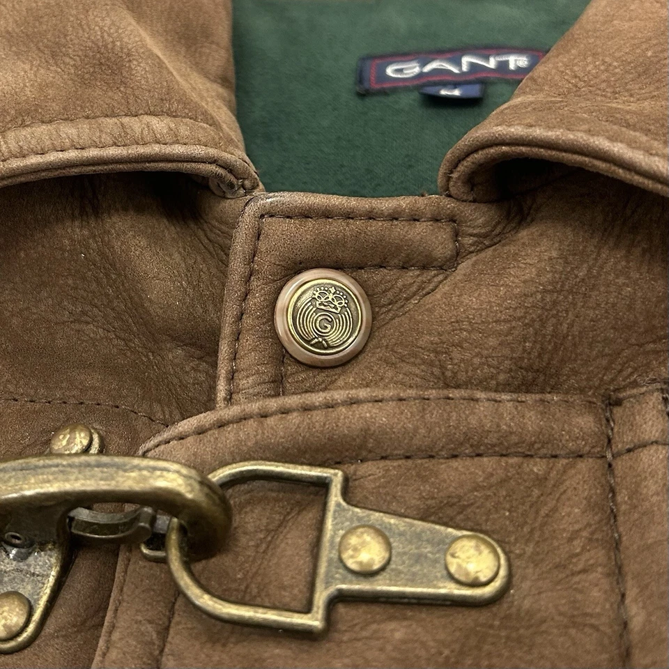 Vintage GANT USA Fireman Department Leather Jacket Men’s Oversized Medium - Image 4 of 4