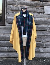 Avoca Yellow & Tartan Irish Wool Cape
