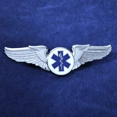 MEDICAL FLIGHT WING PIN: 3'', Silver-Nickel Plated, #1404