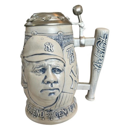 Babe Ruth Lid Beer Tankard Stein Legend of the Century Collector's COA ...