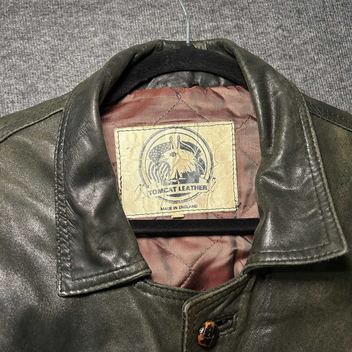 Vintage High Quality Hand Made Leather Jacket TomCat England Men