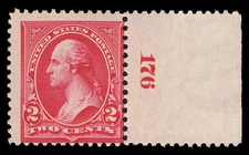 STUNNING SCOTT #267 MINT OG NH PLATE NUMBER SINGLE PNS #176 - PRICED TO SELL