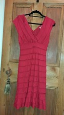 Stunning Red Ruffled Layered Plunge v-neck Evening Dress - Studio M - Size M