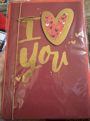 New Papyrus Valentines Card  In Cellophane 3D Hearts I Love You
