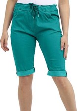 LADIES PLAIN ITALIAN STRETCH SHORTS WOMEN'S MAGIC COMFY LAGENLOOK HOT PANTS