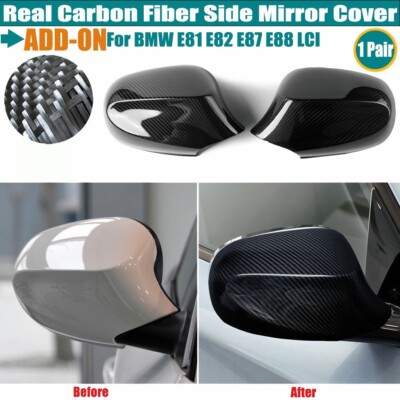 For BMW E81 E82 E88 E87 LCI 2010-2012 Real Dry Carbon Fiber Side Mirror Cover