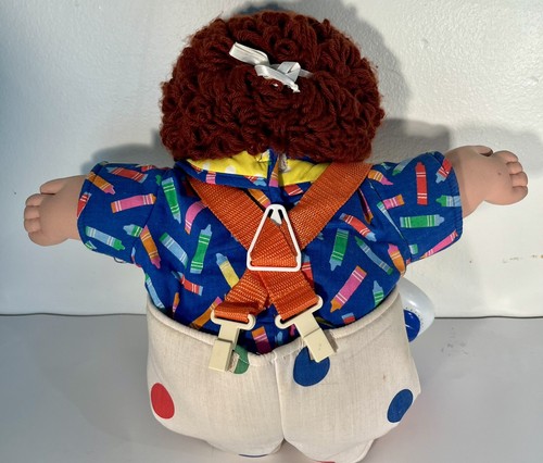 Vtg Cabbage Patch Kids Girl Circus Clown 1986 Brown Hair Doll Clown Mask signed - Picture 3 of 8