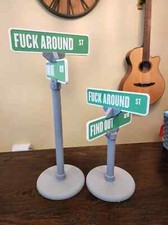 Fuck-Around and Find Out Mini Street Sign Desk Decoration, 3D Printed FAFO
