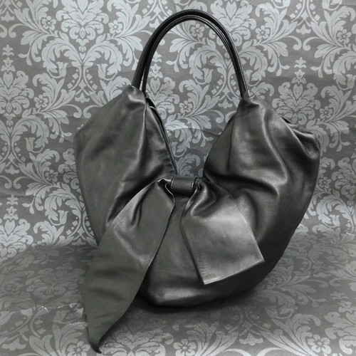 VALENTINO Nappa Leather 360 Bow Hobo Ribbon Black Tote Bag Handbag #4  Rise-on | eBay