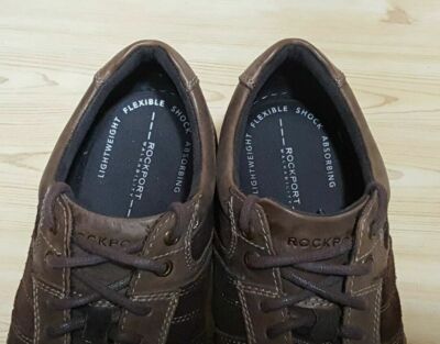 Rockport Walkability Mens Sneakers11 M Brown Leather Lace Up 