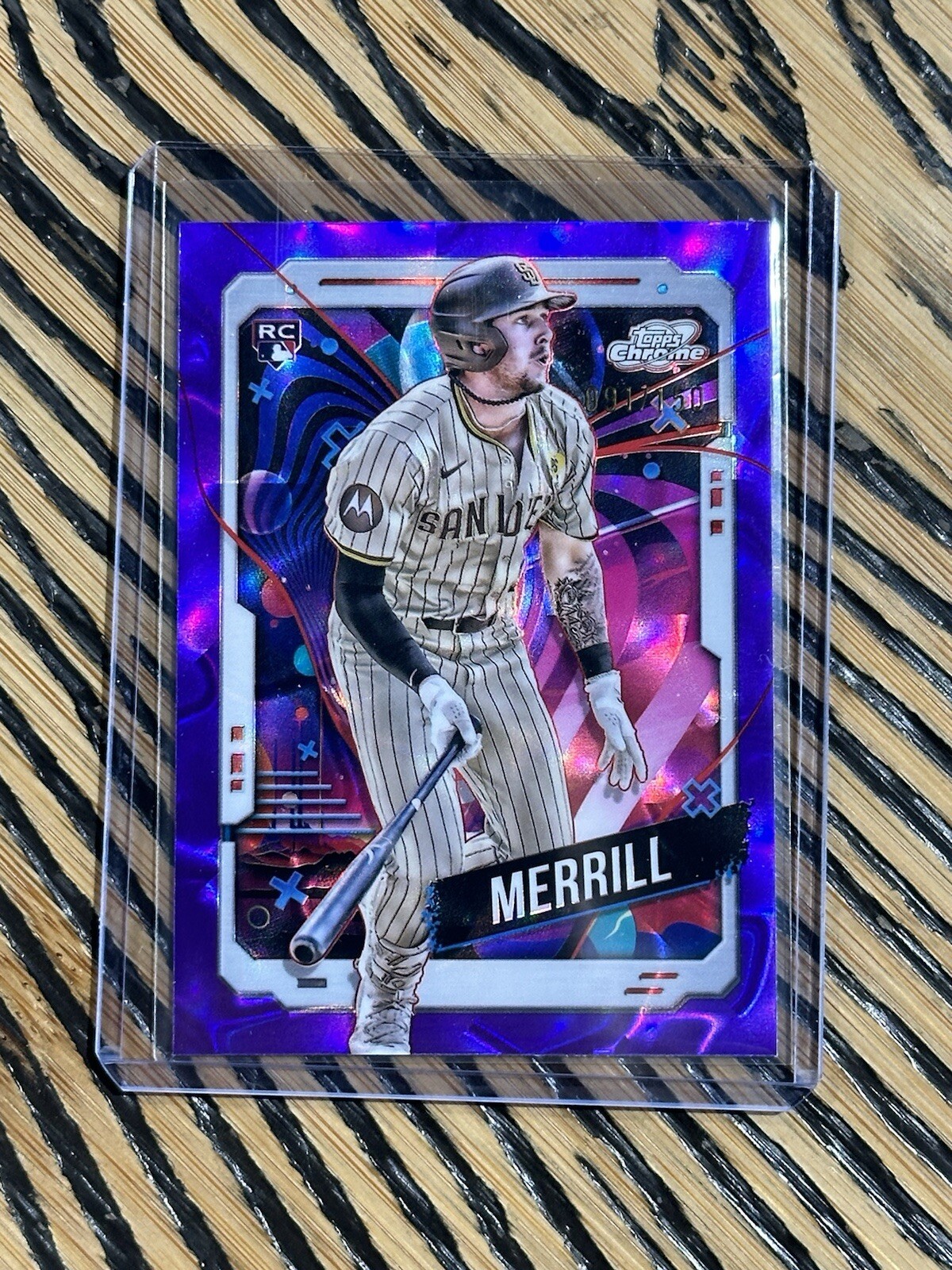 2024 Topps Cosmic Chrome Jackson Merrill Purple Nebula Rookie 91/150 RC