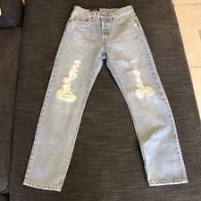 NEW Women  s 128 Levi  s 501 Original High Rise Straight Leg Jeans 26x28