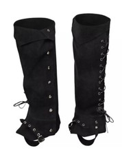 1 Pair Medieval pirate suede shoe covers vintage leg covers 15in Long