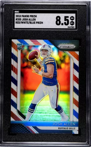 Josh Allen 2018 Panini Prizm RWB Red White Blue - Rookie RC Buffalo Bills SGC8.5