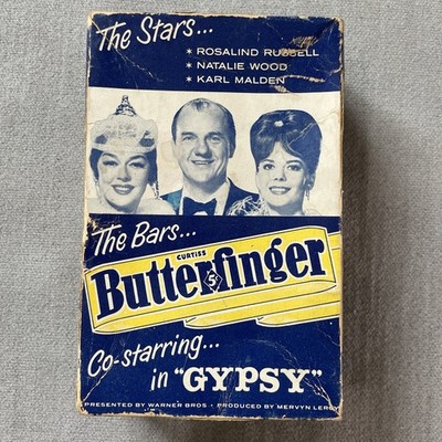 CURTISS BUTTERFINGER CANDY BAR COUNTER DISPLAY BOX GYPSY MOVIE PROMO 1962