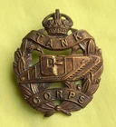 BRASS KC WW1 ROYAL TANK CORPS CAP BADGE - D382