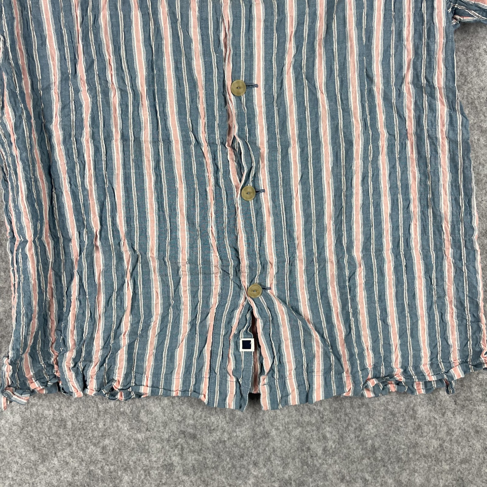 Solid & Striped Top Womens Large Seersucker Butto… - image 4