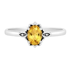 Natural Citrine 925 Sterling Silver Ring s.6 Jewelry R-1721