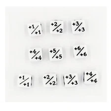 +1/+1 Dice: White/Black – Set of 10