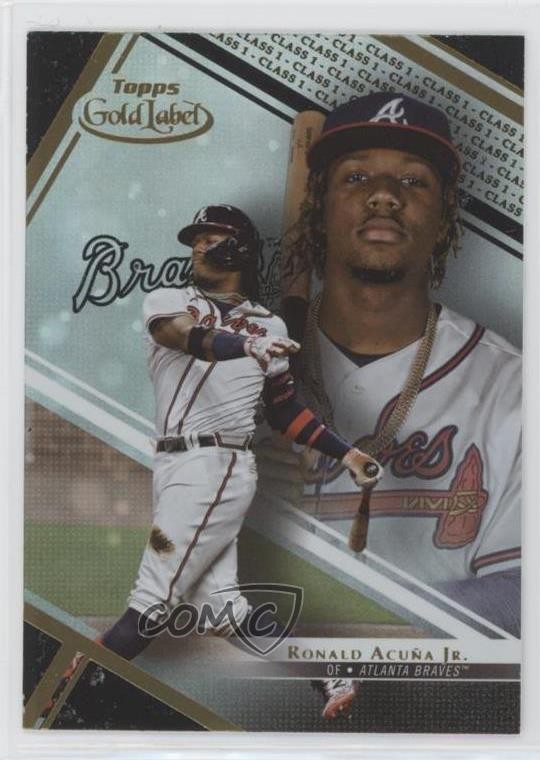 2021 Topps Gold Label Class 1 Black Ronald Acuna Jr #55 0jh6