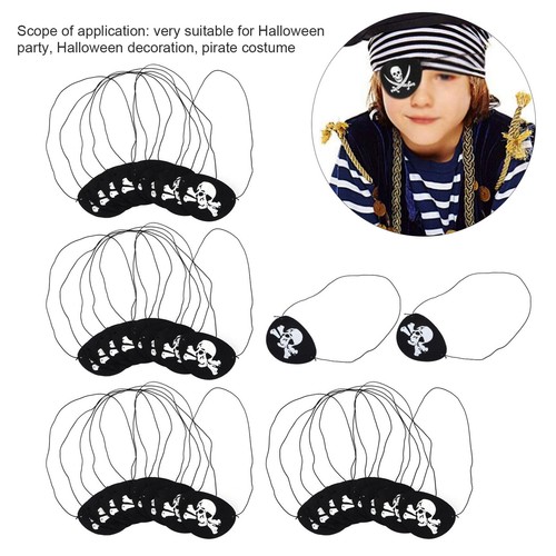 36pcs Pirate Eye Patch Black Felt White Skull Decoration For Birthday Party - Picture 21 of 22