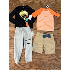 Boys XS 4/5 Lot of 4 Items Sweatpants Short/Long Sleeve Tees Chino Shorts NEW