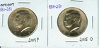 2015 P&D Kennedy Half Dollars Uncirculated BU NIFC