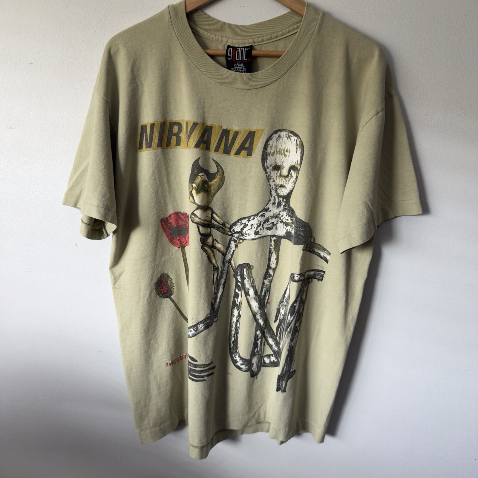 Vintage 1993 Nirvana Incesticide Tee Giant Tag Size XL Single Stitch Original
