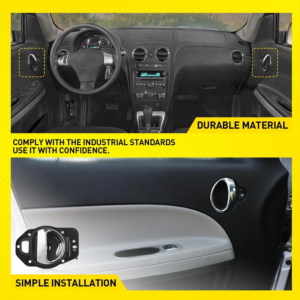 Pair Inside Front Door Handle Left+Right for 2006-2011 Chevrolet HHR 19299613 EK - Image 2 of 4